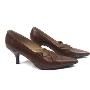 Ernesto Esposito Leather Criss Cross Kitten Heels